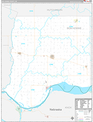 Bon Homme County Wall Map Premium Style 2026
